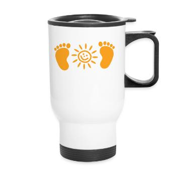 Enfants enfants - Tasse isotherme avec poignée - blanc - Devant