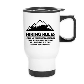 Hiking Rules - Thermal mug with handle - white - Front