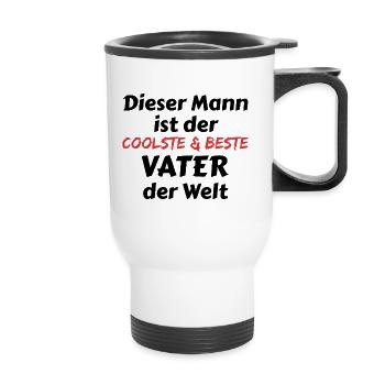 Vatertag - Thermobecher mit Tragegriff - Weiß - Vorne