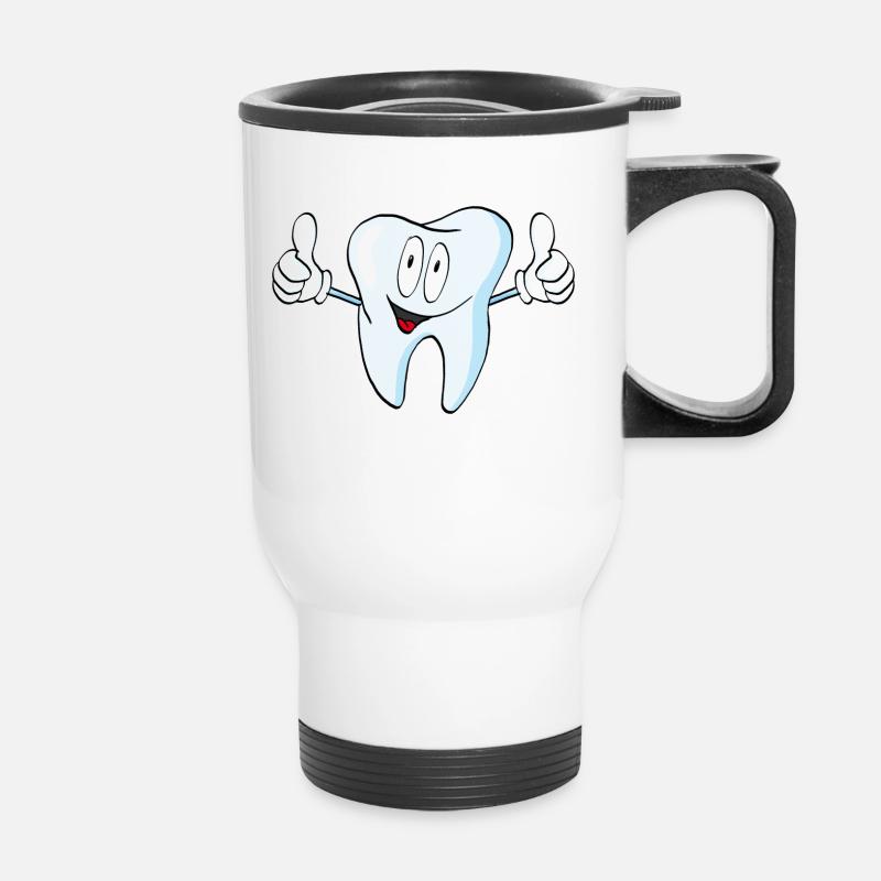 tooth - Thermal mug with handle - white