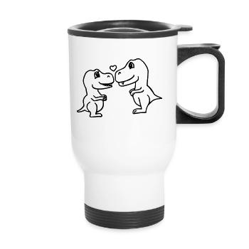 Dinosaures adorés - Tasse isotherme avec poignée - blanc - Devant