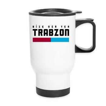 Bize her yer Trabzon - Thermobecher mit Tragegriff - Weiß - Vorne