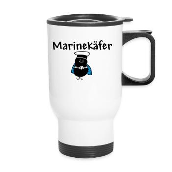 Marienkäfer in der Marine - Thermobecher mit Tragegriff - Weiß - Vorne
