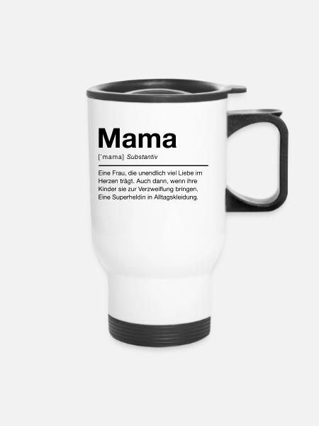 Mama - Thermobecher mit Tragegriff - Weiß