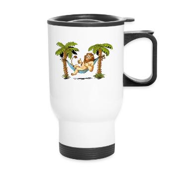 Maskotti Artur - Relaxing - Thermal mug with handle - white - Front