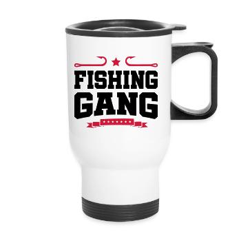pêche en cours - Tasse isotherme avec poignée - blanc - Devant