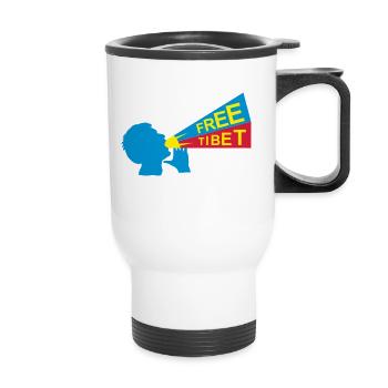 free tibet - Thermal mug with handle - white - Front