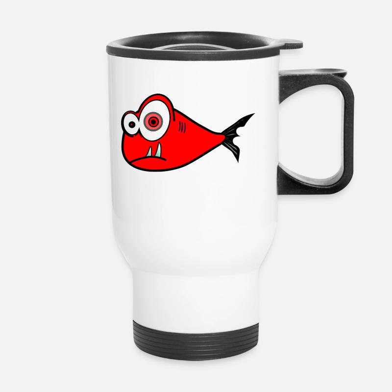 poisson - Tasse isotherme avec poignée - blanc