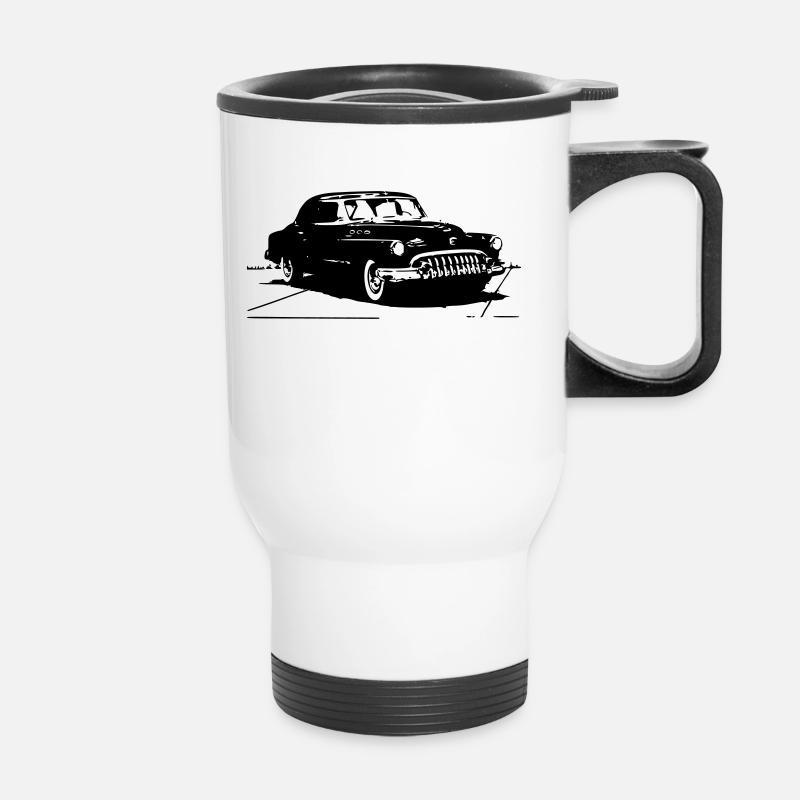 Voiture voiture véhicule oldtimer - Tasse isotherme avec poignée - blanc
