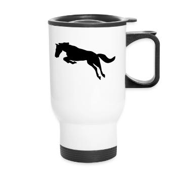 Horse, Riding - Thermal mug with handle - white - Front