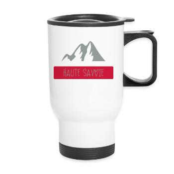 Wappen Berge Haute Savoie Heart - Thermobecher mit Tragegriff - Weiß - Vorne