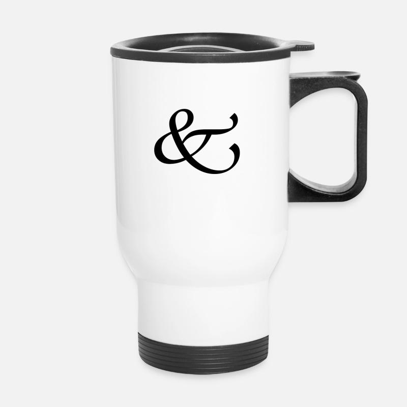 and - Thermal mug with handle - white