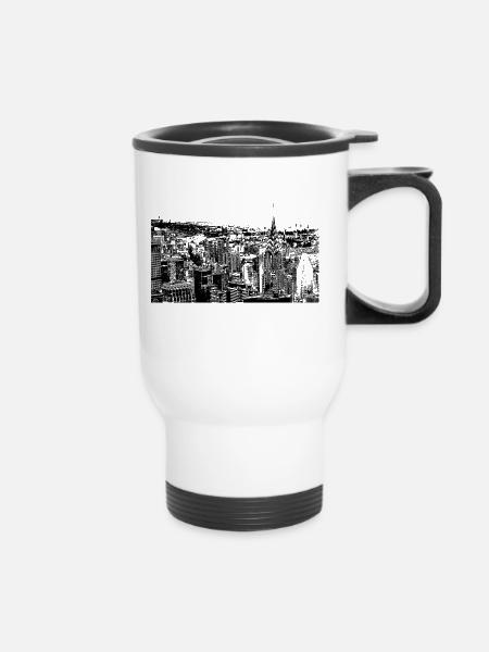 Skyline NYC - Thermobecher mit Tragegriff - Weiß