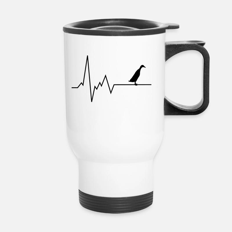 Canard en cours d'exécution - Tasse isotherme avec poignée - blanc