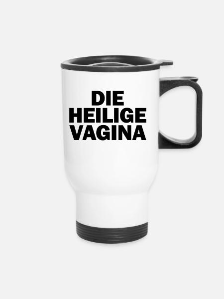 heilige vagina - Thermobecher mit Tragegriff - Weiß