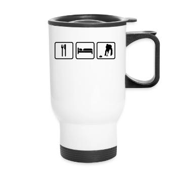 Eat Sleep Curling - Tasse isotherme avec poignée - blanc - Devant