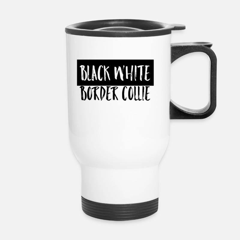 Border collie - Kubek termiczny z uchwytem - biały