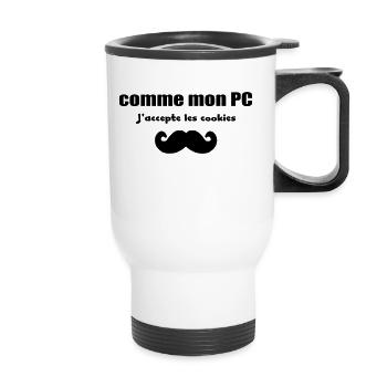 wie mein PC - Thermobecher mit Tragegriff - Weiß - Vorne