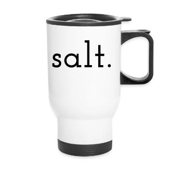SALT BLACK - Thermal mug with handle - white - Front