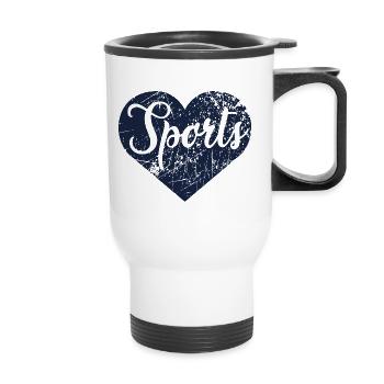 Sports Heart - Thermal mug with handle - white - Front