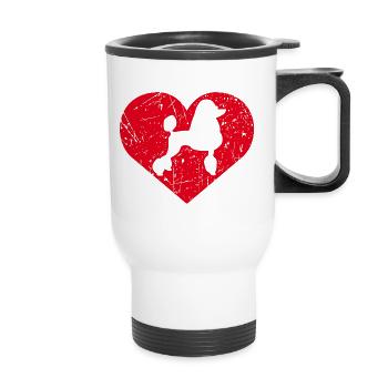 Poodle Heart - Thermal mug with handle - white - Front
