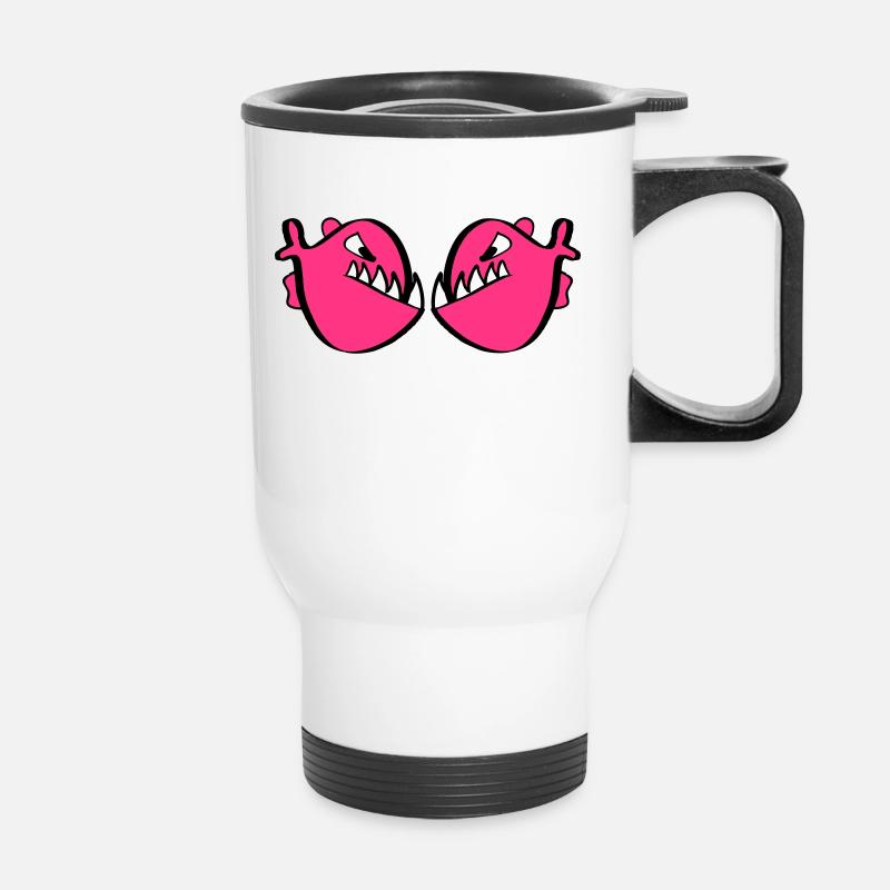 Piranhas rouges - Tasse isotherme avec poignée - blanc