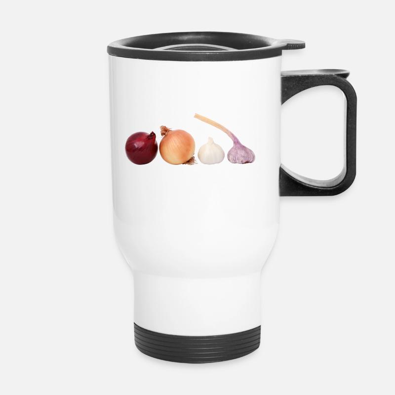 Onions garlic gift idea - Thermal mug with handle - white