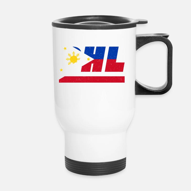 Philippinen Fahne Flagge PHL - Thermobecher mit Tragegriff - Weiß