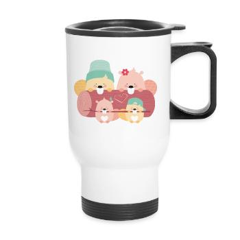 BEAVER FAMILY - Thermobecher mit Tragegriff - Weiß - Vorne