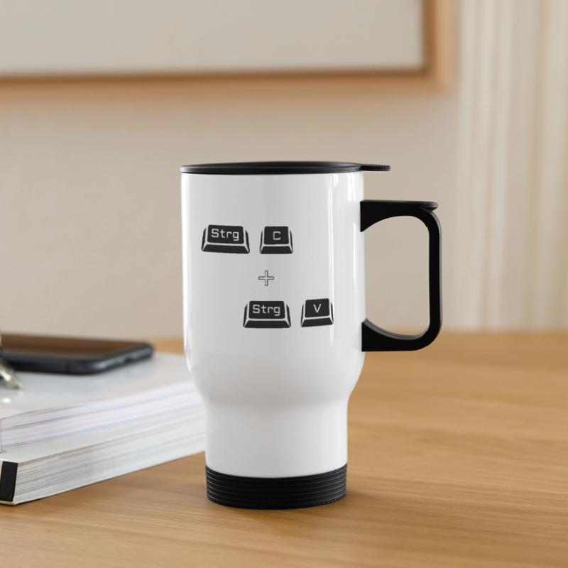 Ctrl c Ctrl v Keyboard Computer Copy Gift Thermal mug with handle