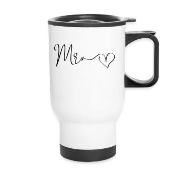 Mme Big Heart peut être employée - Tasse isotherme avec poignée - blanc - Devant