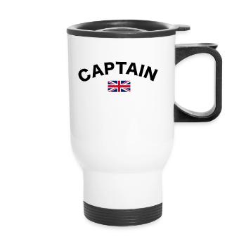 Captain Logo Black - Thermal mug with handle - white - Front