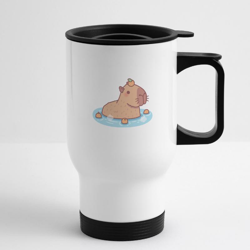 Mignon Capybara Chilling Dans la source chaude Tasse isotherme avec poignée