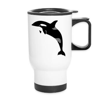 jumping Orca - Thermobecher mit Tragegriff - Weiß - Vorne