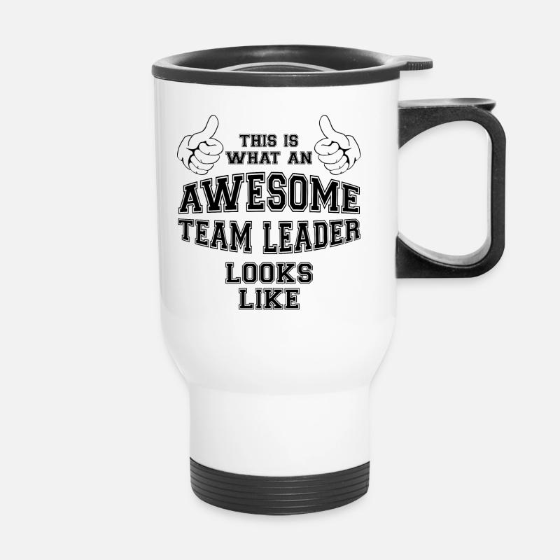 This is what an awesome team leader looks like - Thermal mug with handle - white
