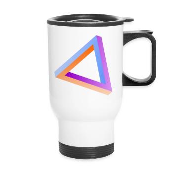 Illusion d'optique triangle impossible - Tasse isotherme avec poignée - blanc - Devant