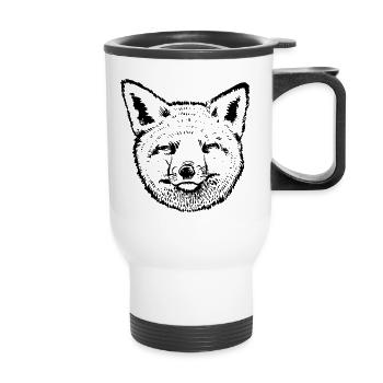 Fox Head - Thermal mug with handle - white - Front