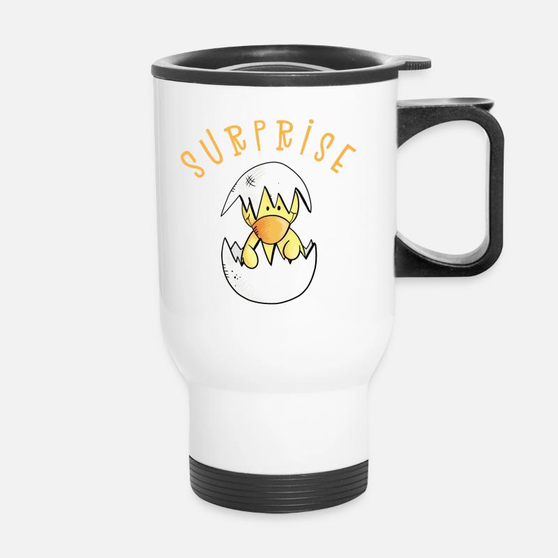Surprise I chick egg I pregnancy gift - Thermal mug with handle - white