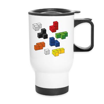 Retrogaming Geschenk Spiel Fun Game Gaming Comuter - Thermobecher mit Tragegriff - Weiß - Vorne