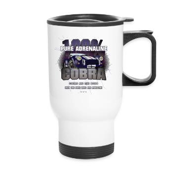Pures Adrenalin AC Cobra american thunder Geschenk - Thermobecher mit Tragegriff - Weiß - Vorne