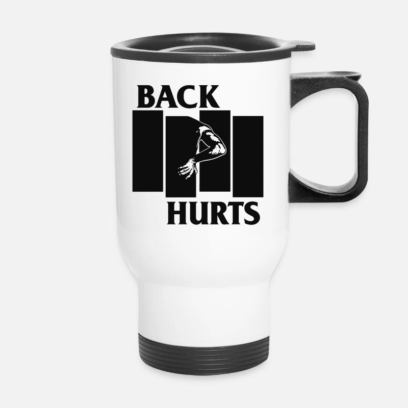 BACK HURTS black - Tasse isotherme avec poignée - blanc