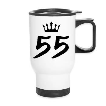 55 Number crown - Thermal mug with handle - white - Front