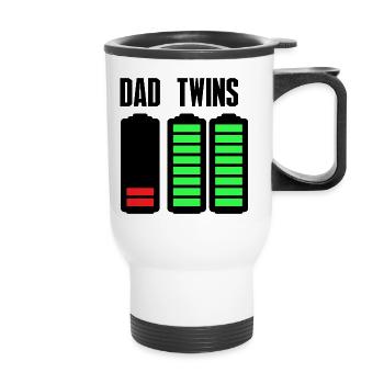 Égaliseur de barre néon sur noir - Tasse isotherme avec poignée - blanc - Devant