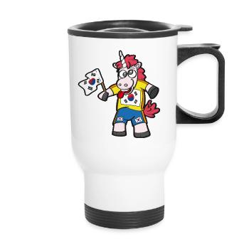 Licorne folle sud-coréenne - Tasse isotherme avec poignée - blanc - Devant