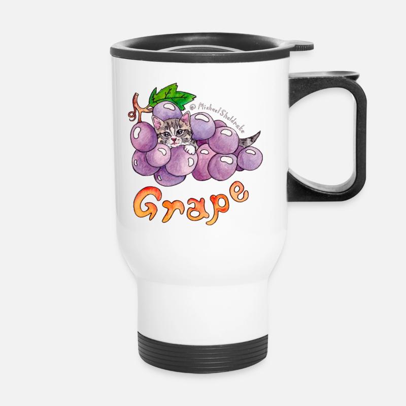 Grape - Thermal mug with handle - white