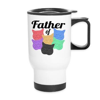 Katzenvater - Père des chats - Tasse isotherme avec poignée - blanc - Devant