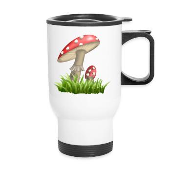 Toadstools - Thermal mug with handle - white - Front