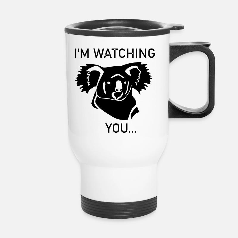 Koala is watching you - Thermal mug with handle - white