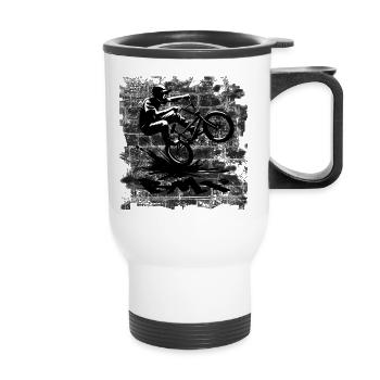 Vélo BMX - Tasse isotherme avec poignée - blanc - Devant