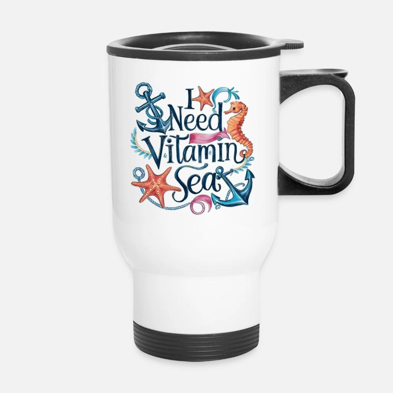 I need vitamin sea - Thermal mug with handle - white